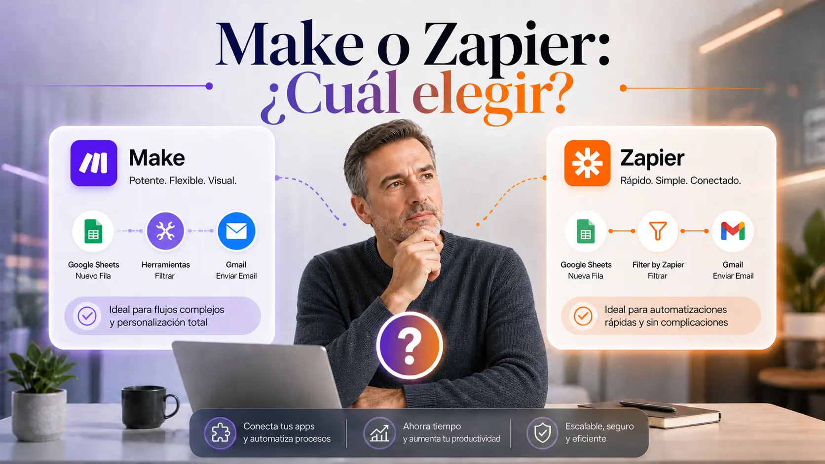 Make vs Zapier vs n8n: comparativa de herramientas de automatización para PyMEs